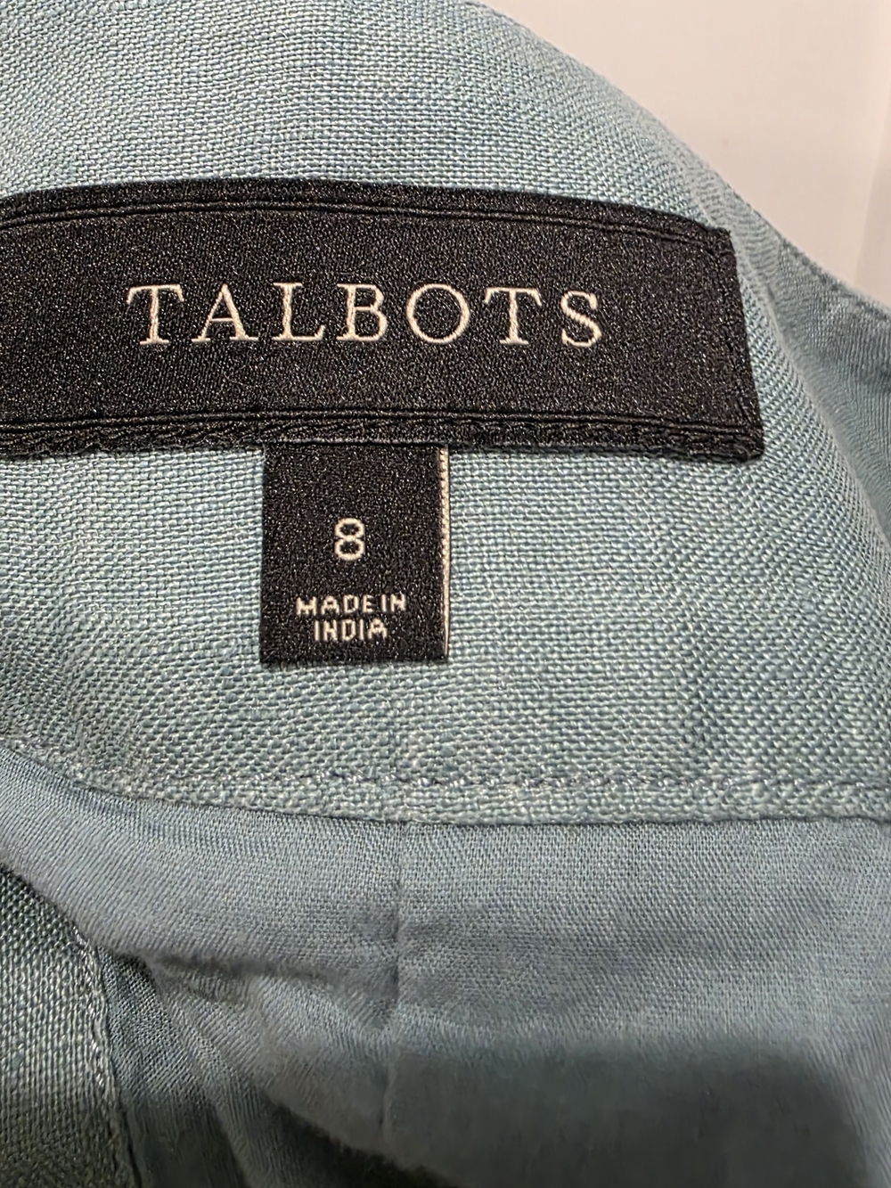 Talbots Women's Pleated Teal 100% Linen Embroidered Floral Skirt A line Size 8 - Picture 5 of 7